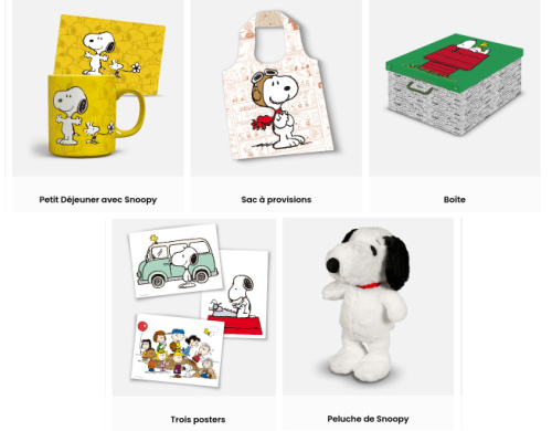 Les cadeaux offerts avec la collection Snoopy